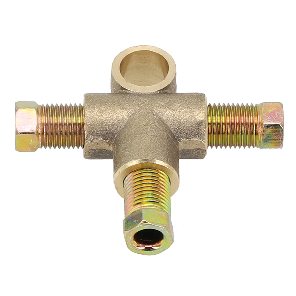 High Quality Replacement Useful Brake Pipe Fittings Tee With 3 Male Nuts 3 Way Long Union UNF 24 TPI 3/16 Pipe 3/8\\\