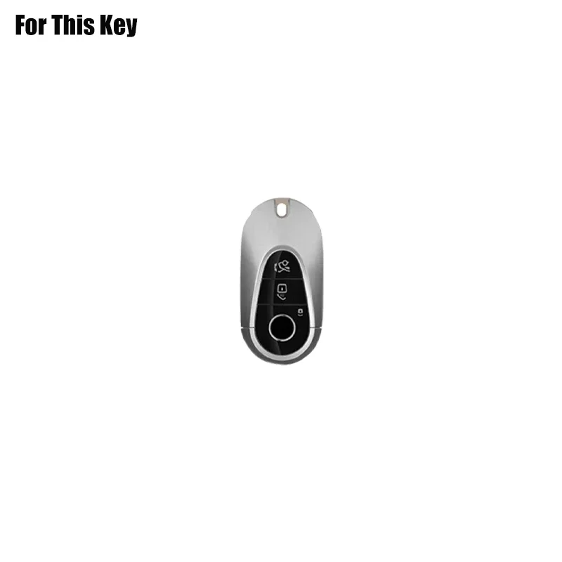 Bling Diamond Leather Metal Car Remote Smart Key Case Cover For Mercedes Benz  C E S Class W223 W206 S350L S400L S450L S500L