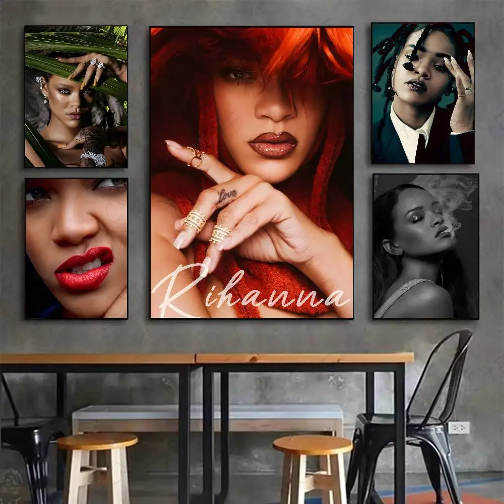 Hot Singer R-RIHANNAS Poster HD Art Sticky Wall Waterproof Home Living Room Bedroom Bar Aesthetic Decoration