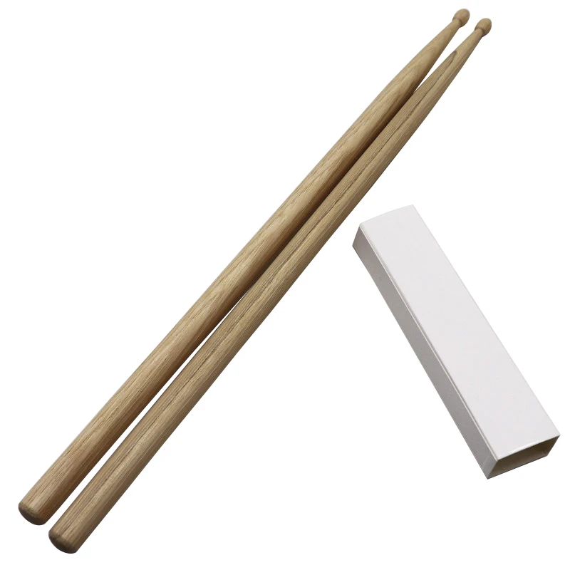 1 Pair 5A USA Hickory Wood Drum Stick Wood Color 5A Stick Drumsticks for Drummer Good Quality with White Packaging