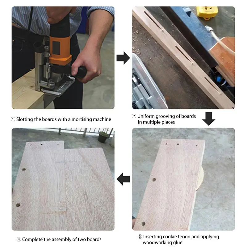 Imagem -04 - Diy Painel de Madeira Mortising Machine Emenda Cookie Tenon Beechwood Lascas de Madeira Corte Juntos 10 20 100 Pcs