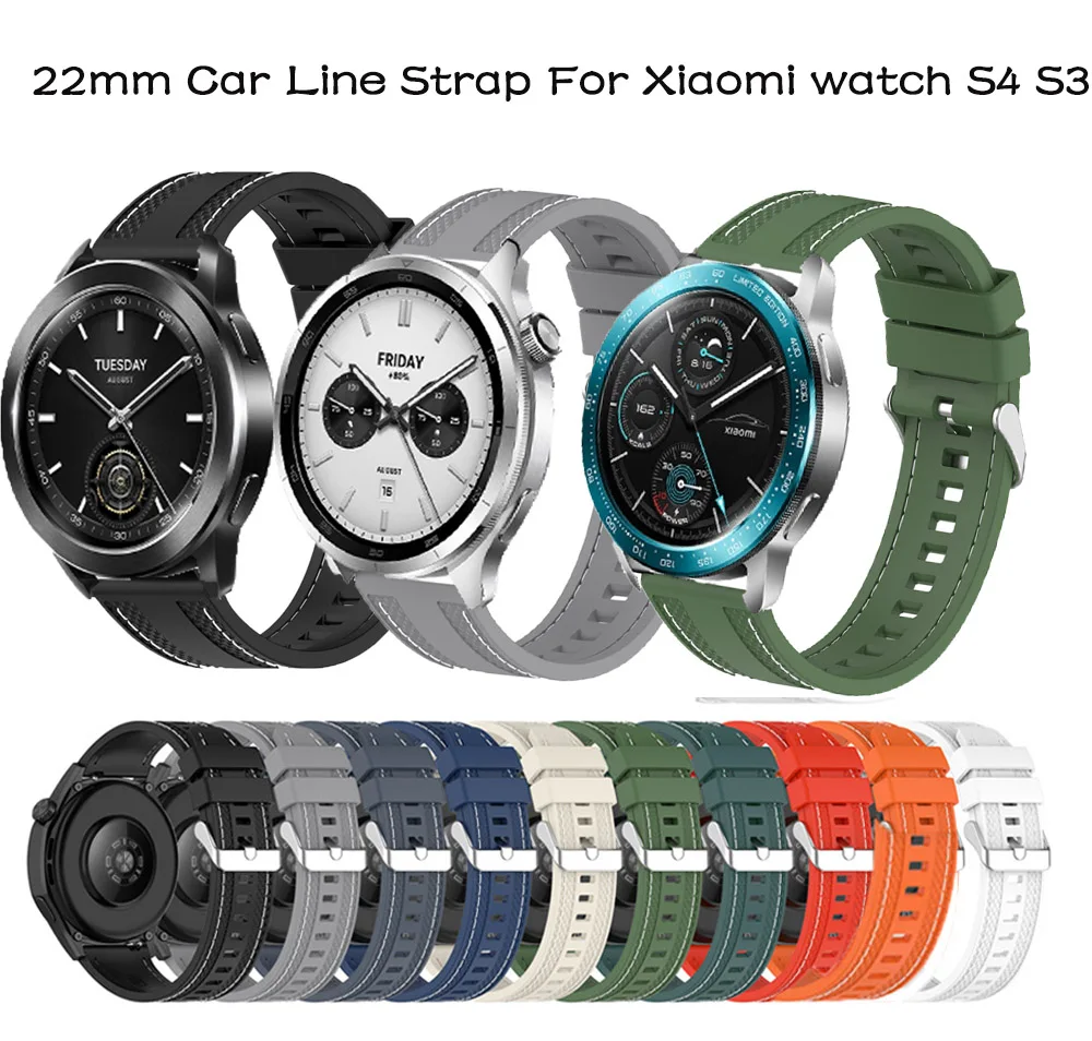 22mm Silicone Watch Strap For Huawei GT 5 4 46mm Watch 4 Pro GT 3 2 Pro Sport Watchband For Xiaomi Watch S4 S3 S2 S1 Accessories