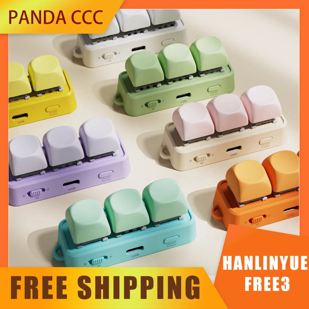 Hanlinyue Free3 Mini Portable Keyboard Bluetooth Rgb Hot Swap 3 Keys eBook Reader Page Turner Pc Accessories XTEINK X4 Kindle