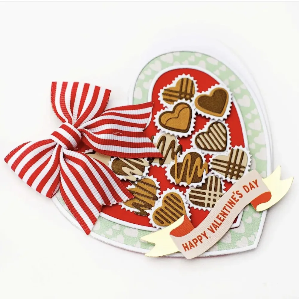 KSCRAFT Box of Chocolates Metal Cutting Dies Stencils for DIY Scrapbooking Decorative Embossing DIY Paper Cards