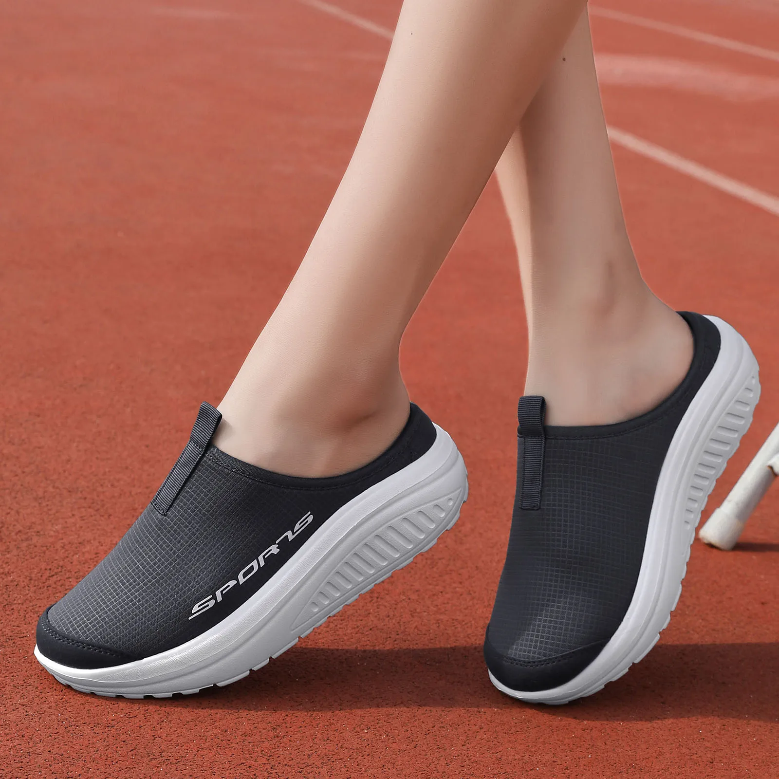 2025 New women's slippers, personality half slippers, fashion casual shoes,Platform shoes, light and comfortable, anti-slip wear image 5