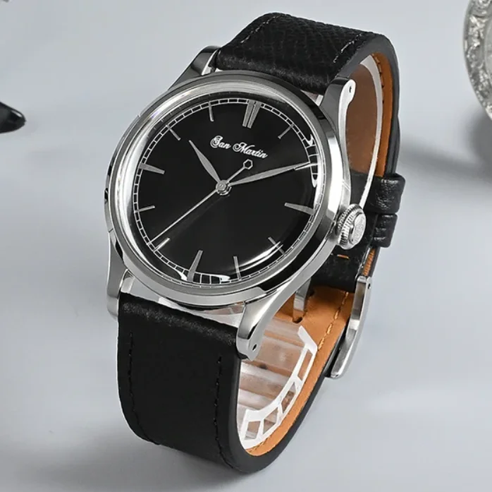 San Martin Men Automatic Watch 38MM Pilot Mechanical Wristwatch Sapphire 50M Waterproof Sunray Dial PT5000 / SW200