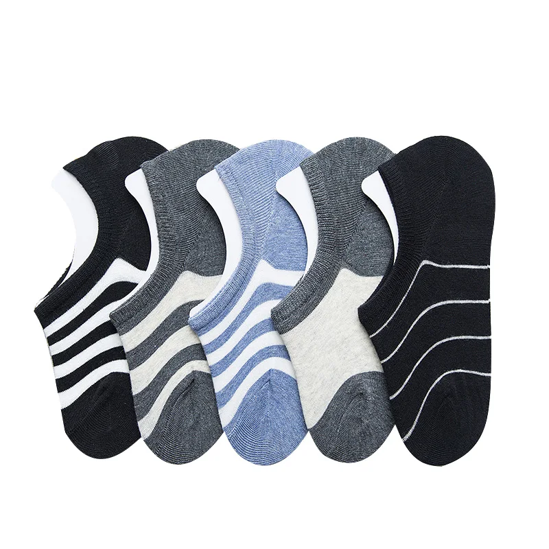 10 Pairs Men Socks Breathable Stripe Cotton Men's Boat Socks Casual Sports Versatile Low Cylinder Shallow Mouth Invisible socks