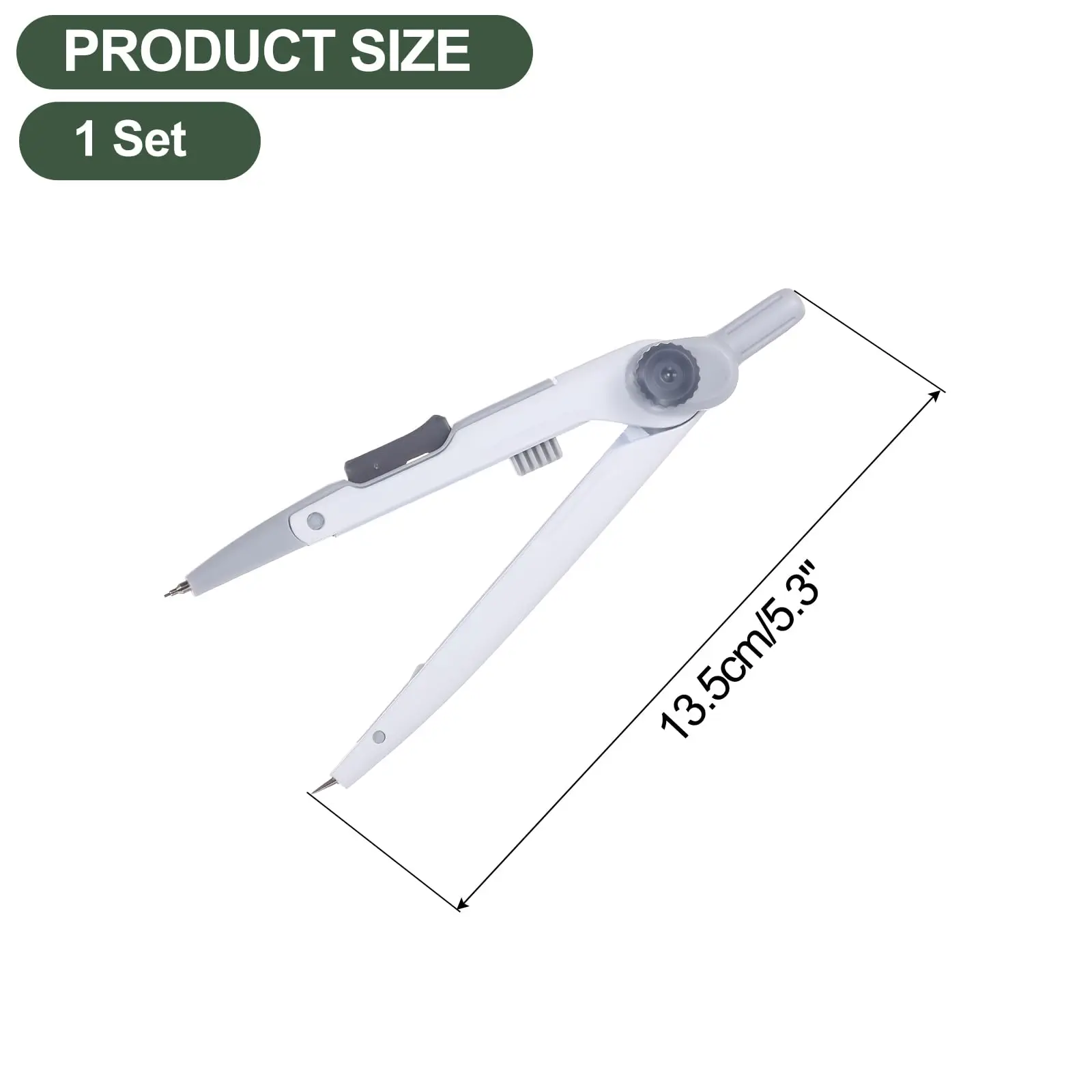 Metal Adjustable Compass Set 2B Lead Geometry Math Drafting Drawing Tool Pencil Holder Student School Stationery Supplies