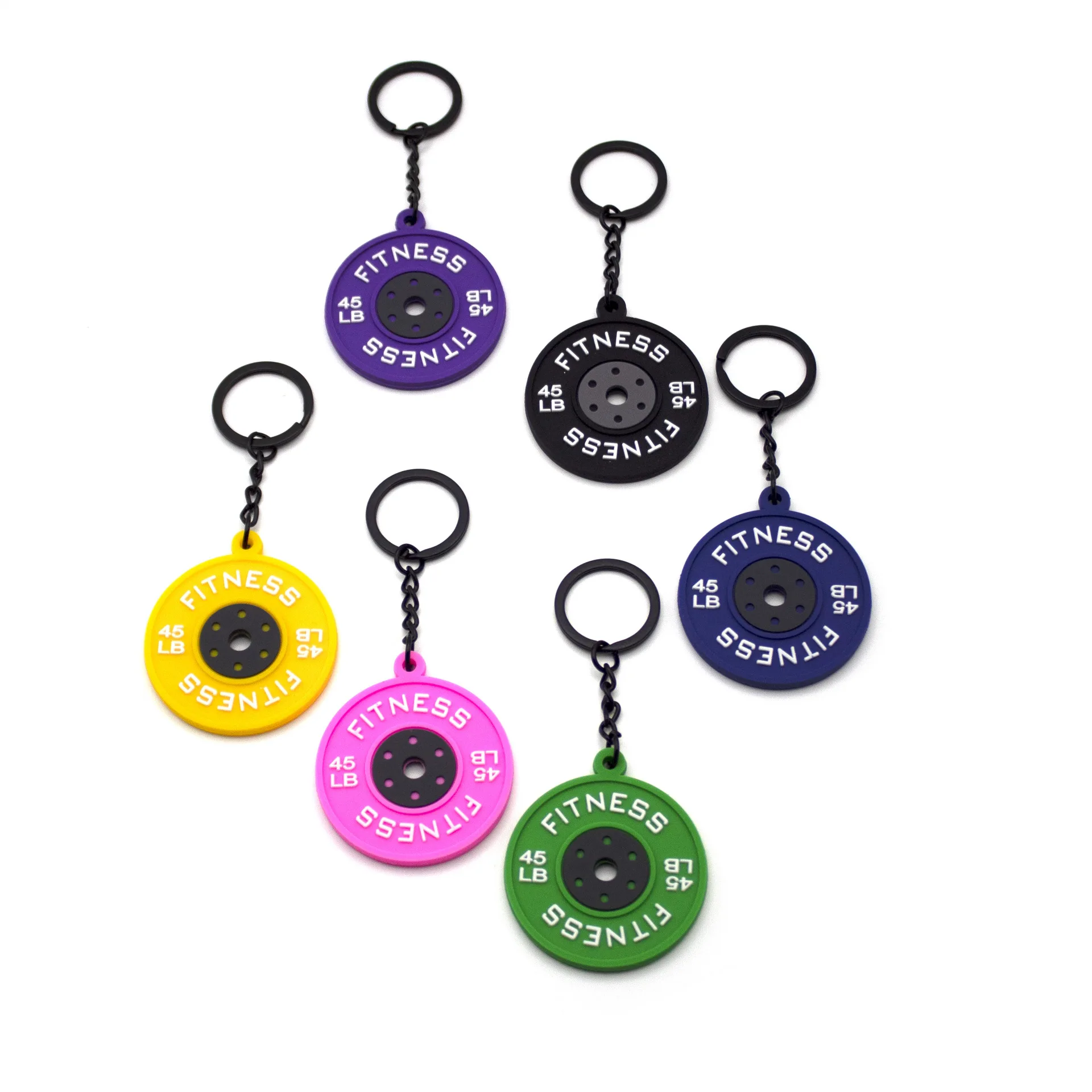 PVC dumbbell keychain key ring cute key chain for women sport keychain key holder creative portachiavi llaveros hombre bag charm