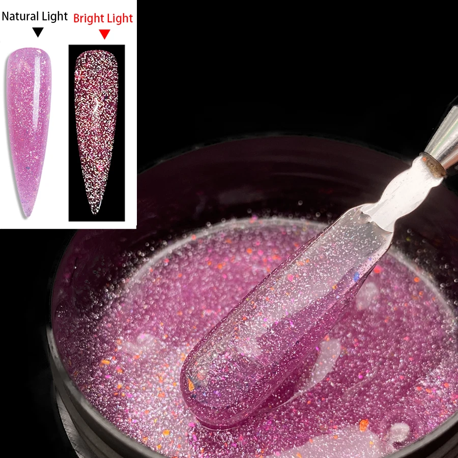 Jillnails 100g Glitter Shimmer Melkachtige Harde Gel Builder Nagel voor Nagels Extensions Koningsblauw Roze UV LED Camouflage Zelfnivellerende