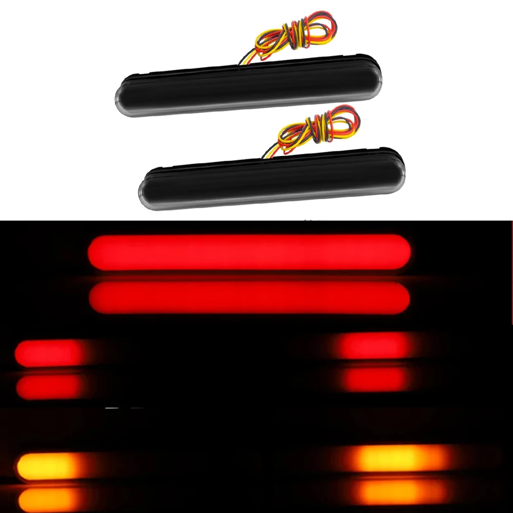 2pcs 12-24V smoked black cover 12.6cm tail light turn signal light suitable for cars, trucks, and trucks