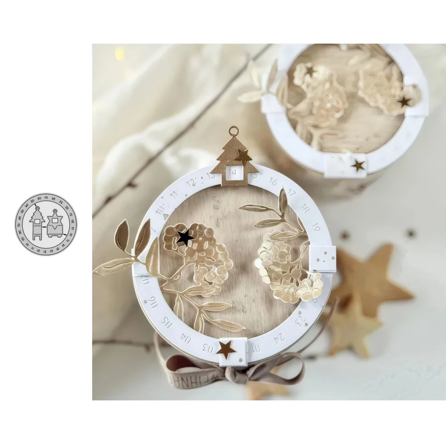 2026 Neuankömmling Adventskalender Ring Metall-Stanzformen für DIY Scrapbooking, Kartenherstellung, Schablonen, Prägung, Handwerk, Dekoration