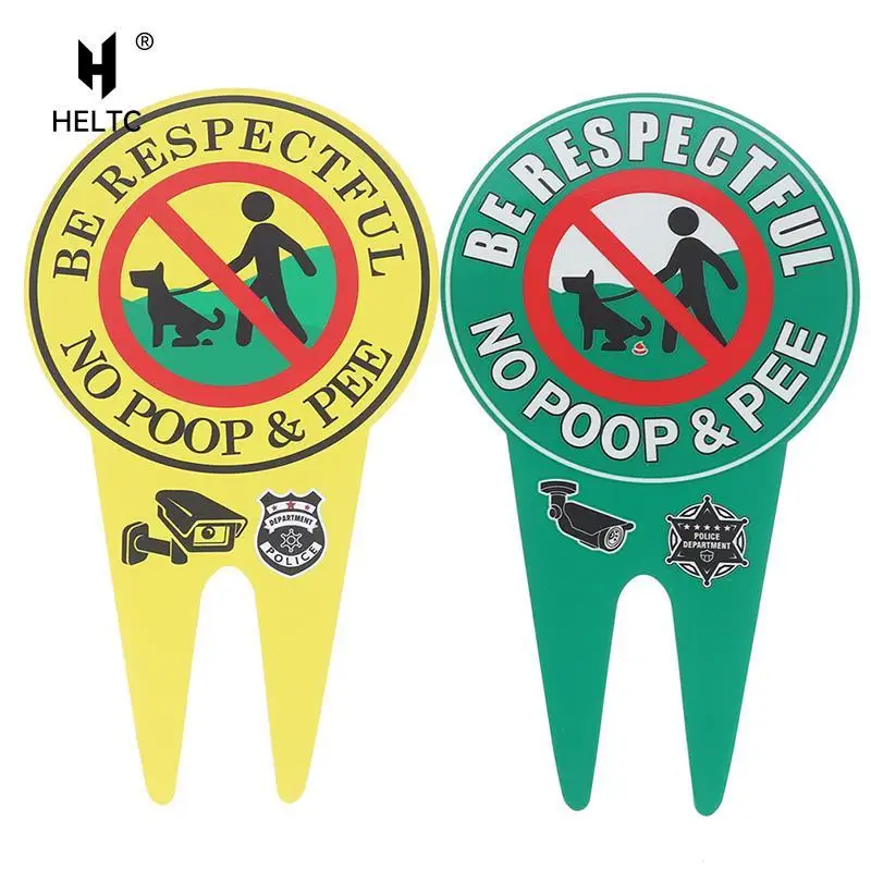 1Pc Reminder Sign Waterproof No Poop & Pee Plate Sign Please Note No Dog Poop Sign Clusters Prohibition Luminous Garden Sign