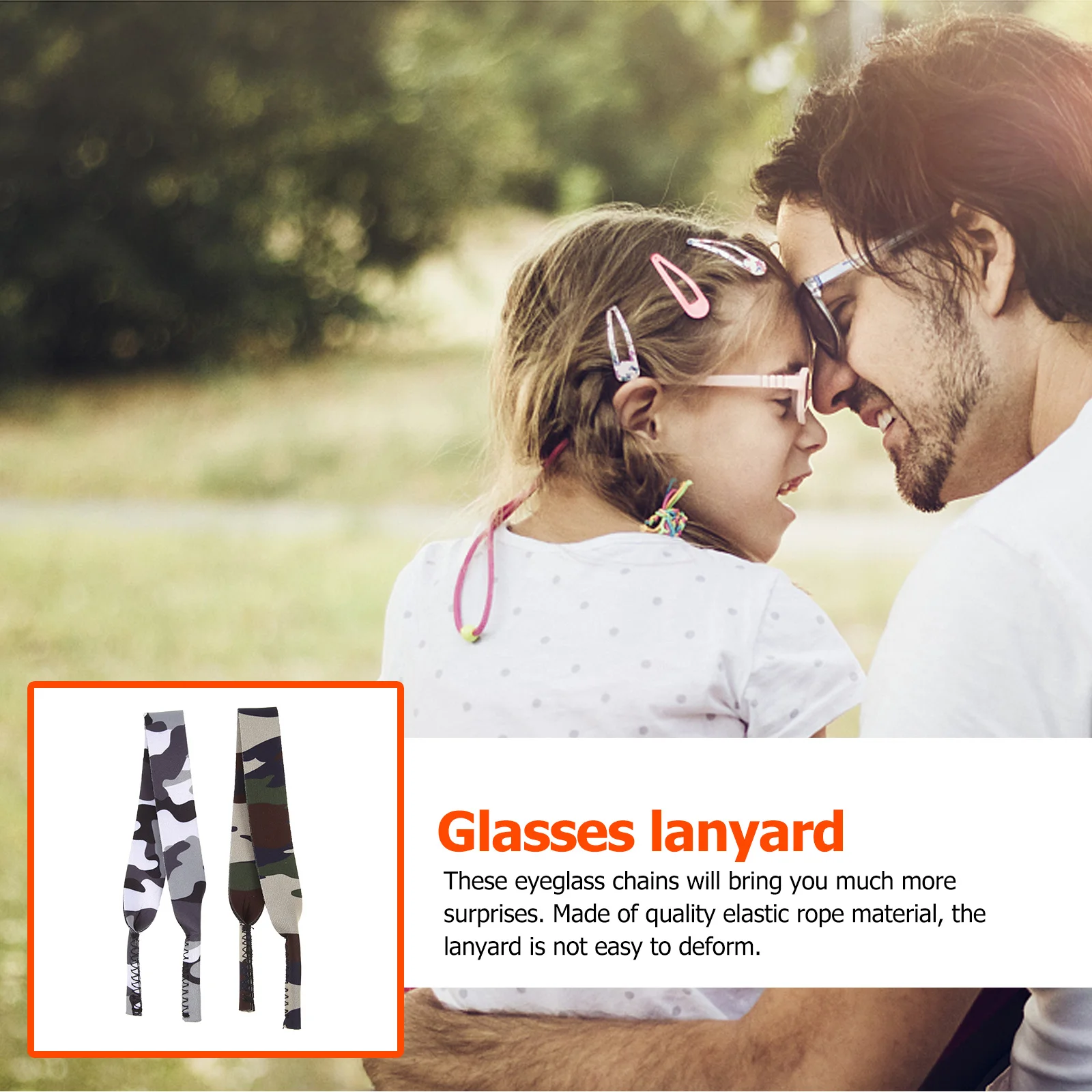 

2Pcs Adjustable Eyeglass Chains Camouflage Glasses Straps Hanging Ropes Sunglasses Accessories Masks Anti-Lost Outdoor Sports