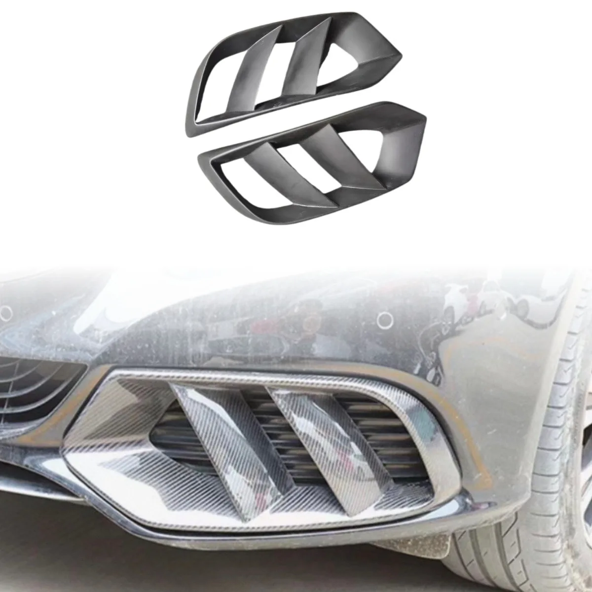 For 2015-2021 Mercedes-Benz C-Class Executive W205 upgrade carbon fiber fog lamp trend