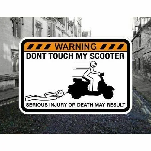 

For Don't Touch Scooter Warning Sticker Decal Funny For Vespa Suzuki Yamaha Peugeot