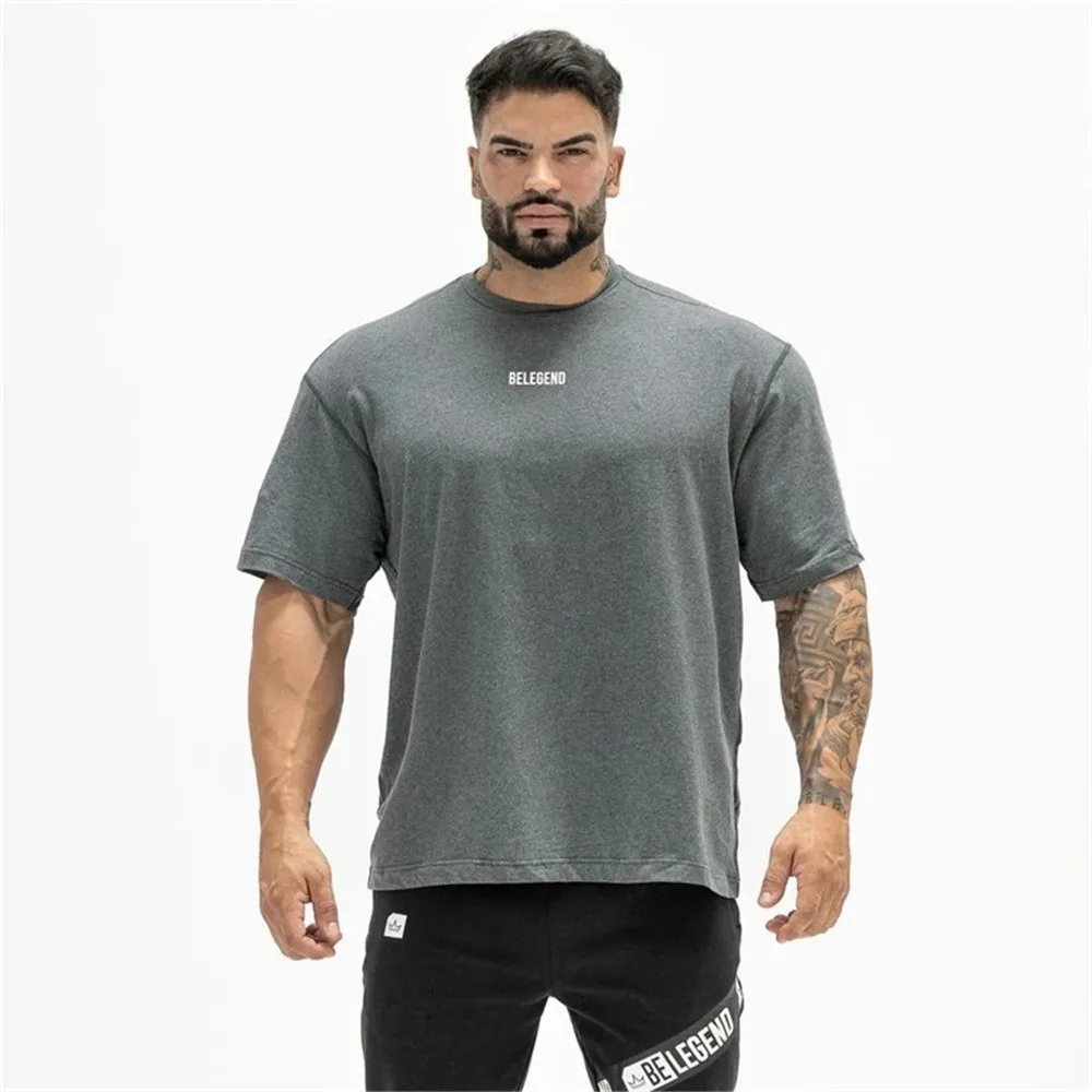 summer fashion Bodybuilding Fitness tops men's short-sleeved Comfortable tops M-3XL 2022 Men printed Loose short sleeve T-shirt