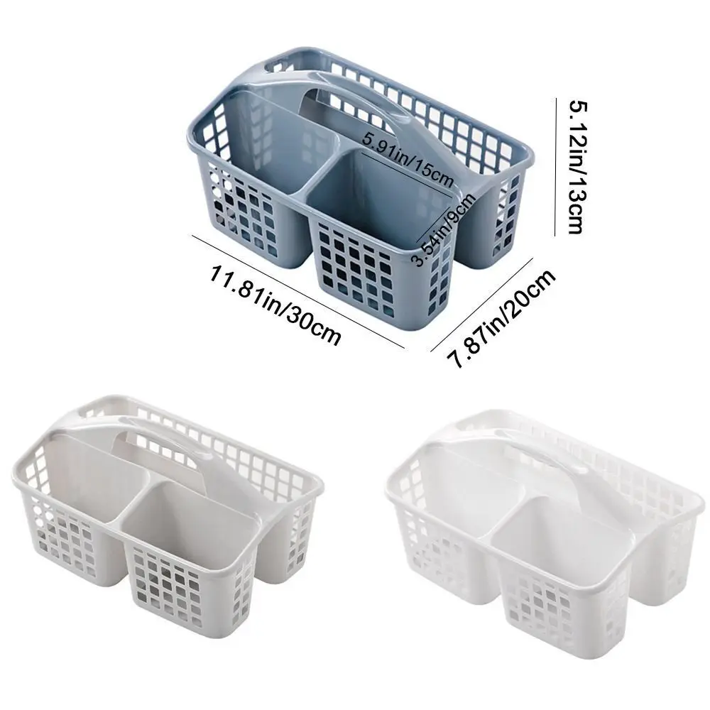 Durable Plastic Shower Basket Simple Functional Hollow Out Storage Basket Storage Holder For Bathroom/Toilet