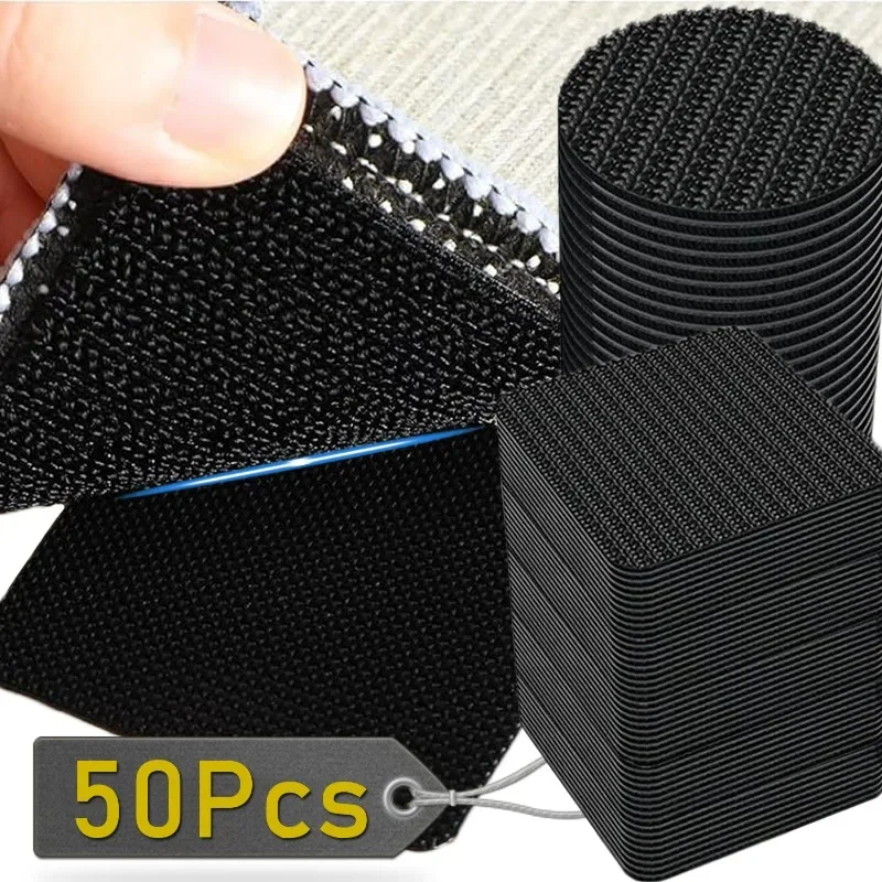 Carpet Mat Fixing Stickers Universal Self Adhesive Fastener Car Home Floor Mat Clips Carpet Fixed Patches Anti Skid Grip Tapes