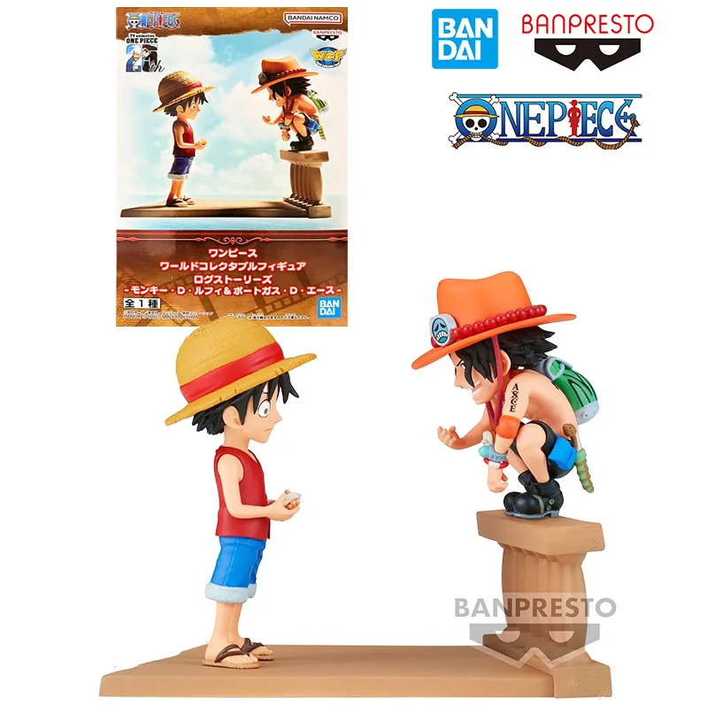 Bandai Banpresto One Piece WCF Log Stories Monkey D Luffy & Portgas D Ace Anime Original Action Figure Model Toy Gift Collection