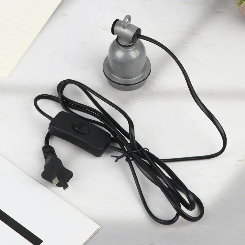1Pc E27 Heating Lamp Holder Stepless Dimming Power Cord Switch Crawling Pet Lizard Tortoise Piglet Chicken Brooder Light Socket