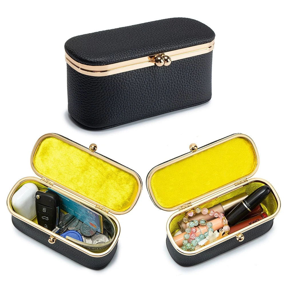 New Leather Mini Women's Coin Lipstick Storage Bag Large Capacity Jewelry Accessories Jewelry Box