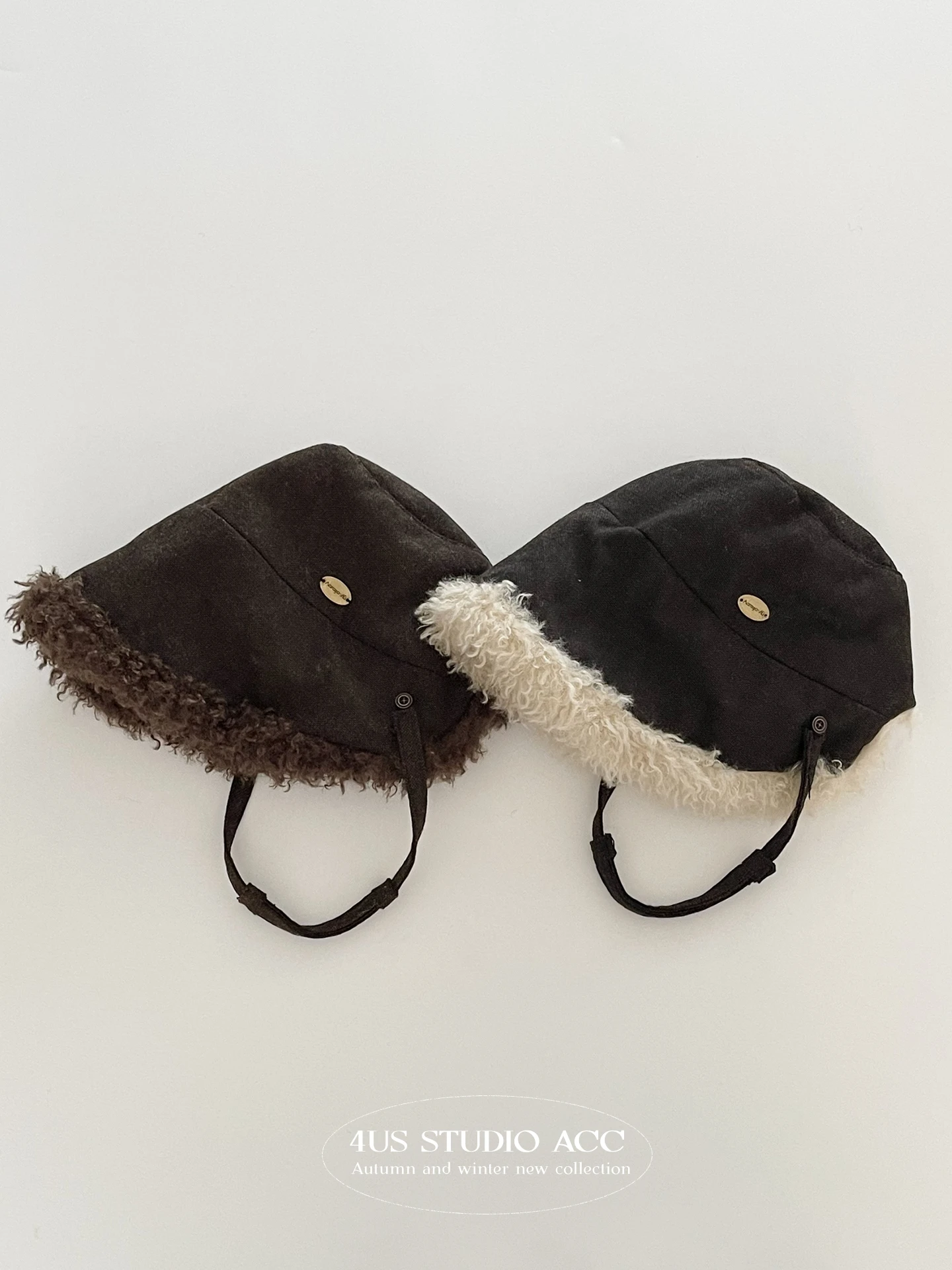 Lamb Wool Fisherman Hat for Women Winter Cycling Windproof Warm Ear Protection Flying Hat Face Slimming Lei Feng Hat