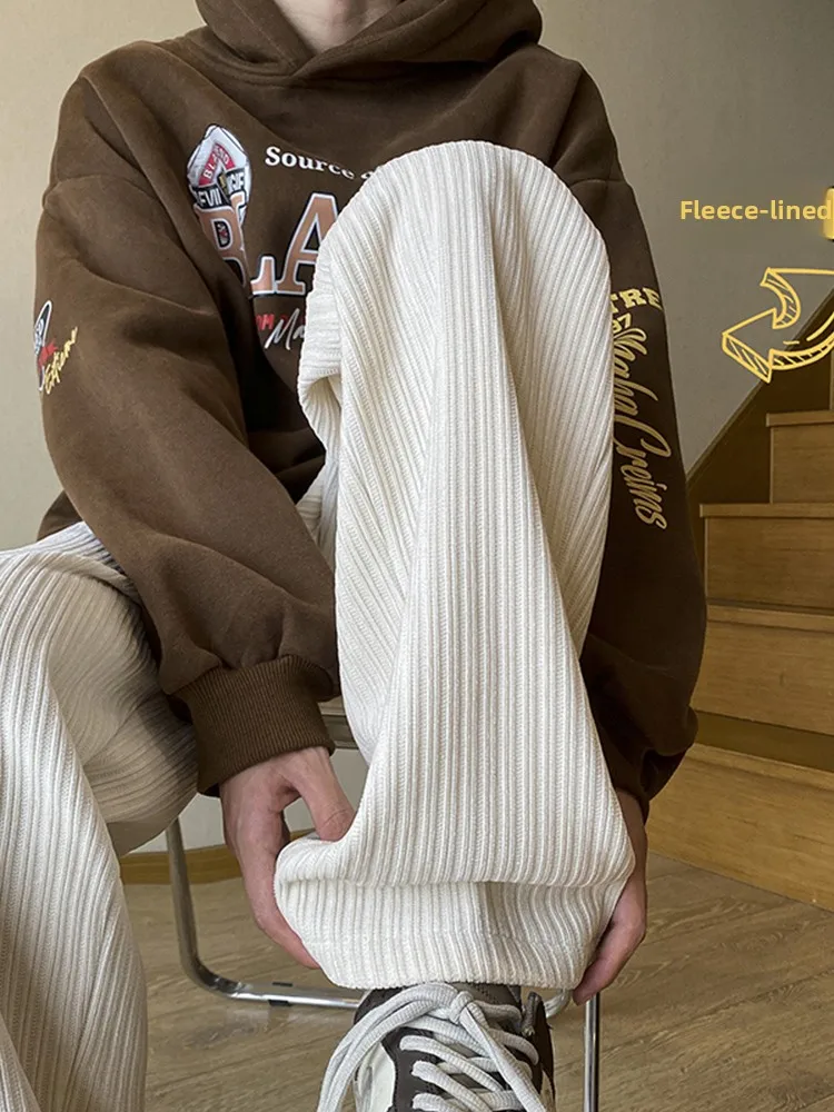 

Men's Fce Lined Straight Leg Long Pants Winter Casual Trousers Comfortable Stretchy Faionable plus Size Color