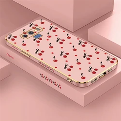 Cute Cherry Pattern Case For Samsung Galaxy Note 10 Lite 10 20 Pro 8 9 20 Ultra Luxury Soft Silicone Plating Back Cover