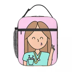 Enfermera-Saco térmico reutilizável grande para homens e mulheres, lancheira, sacola de trabalho, medicina médica, saúde, enfermeira, ao ar livre, Enfermera, Apens