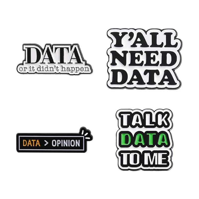 Programmer Data Code Brooch Enamel Pins Creative Data Opinion Y'ALL NEED DATA Metal Brooches Lapel Badges Jewelry Accessories