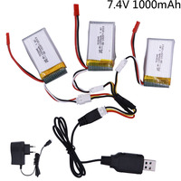 7.4V 1000mah 25C Lipo Battery and 7.4v Charger For MJXRC X600 U829A U829X F46 X601H JXD391 FT007 2s Lipo Battery 703048 parts