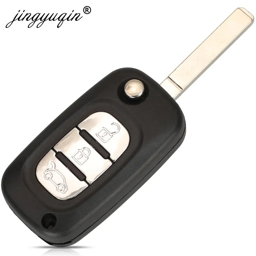 jingyuqin Flip Remote Key Fob 2/3 Buttons 433MHz ASK ID46 PCF7961 for for Mercedes Benz Citan 2012 - 2019 Smart W364