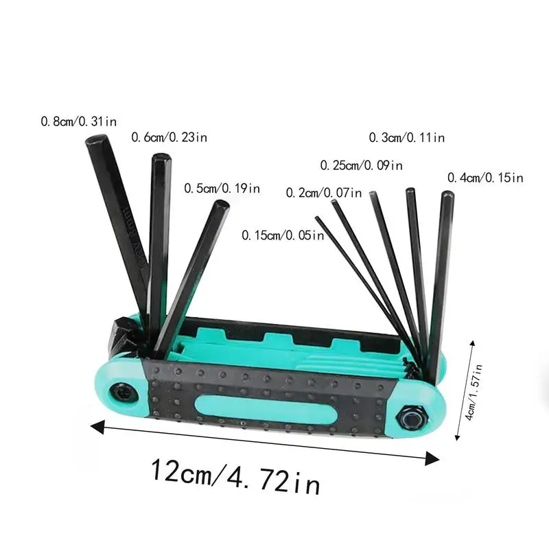 Chiave esagonale pieghevole 8X/Set Set di chiavi portatili Utensili manuali automatici Chiavi esagonali pieghevoli per l'allentamento domestico Costruzione