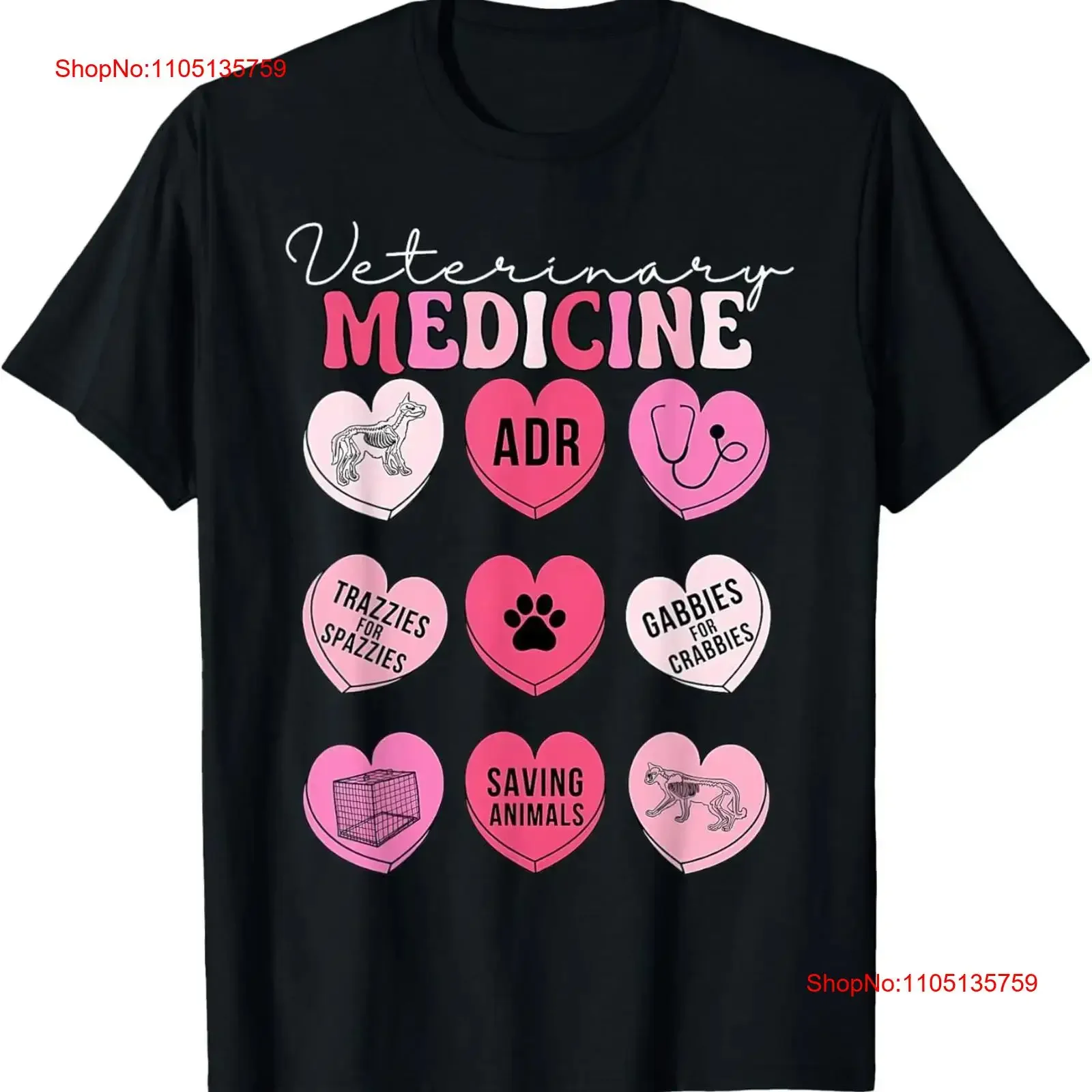 Veterinary Medicine Hearts Candy Valentines Day Vet Tech T Shirt  vintage Washed Unisex fashion graphic Versatile