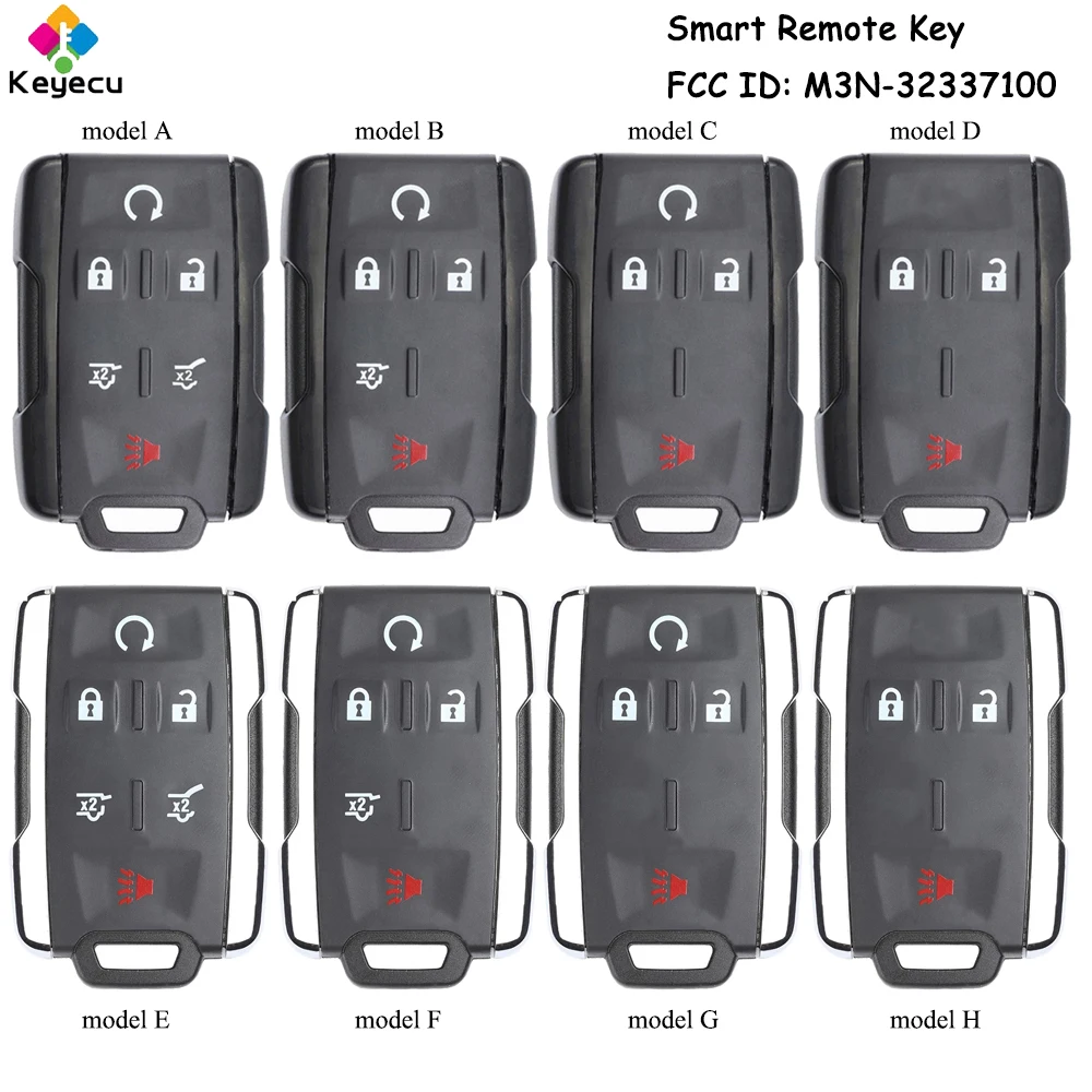 KEYECU Remote Key With 3 4 5 6 Buttons 315MHz for Chevrolet Suburban Tahoe Silverado for GMC Yukon 2014-2019 Fob M3N-32337100