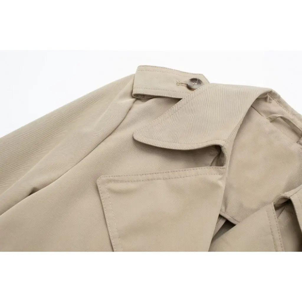 

Женский плащ в стиле ретро в британском стиле, элегантное утягивающее высококачественное пальто средней длины на осень-зиму