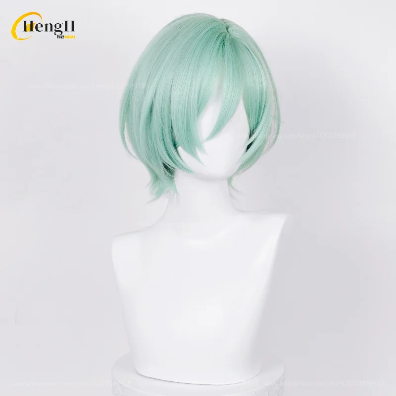 In Stock Anime Kazehaya Tatsumi Synthetic Wig Short 30cm Cyan Cosplay Wig Heat Resistant Hair Halloween Party Wigs +Free Wig Cap