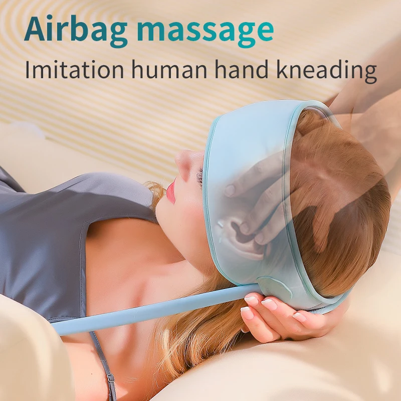 Jinkairui Sleep Aid Head Massager Airbag Wrapping Cap Scalp Massage Instrument with Air Compression Relaxation Rechargeable Use - Image 2