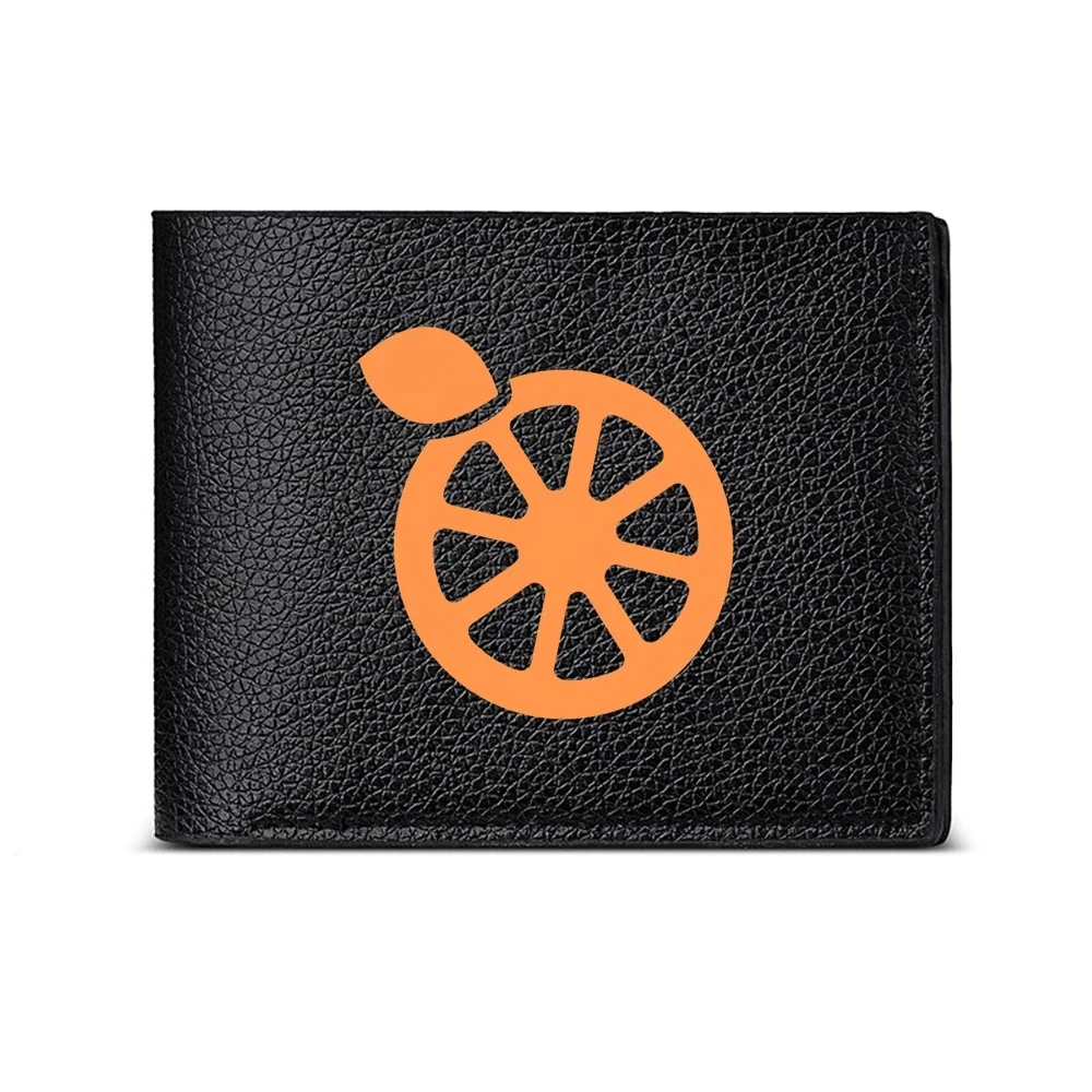 Orange Slice Pattern Men's Wallet Card Holder Casual Business Fashion Design Stylish Everyday Accessory Modern Minimalist Look