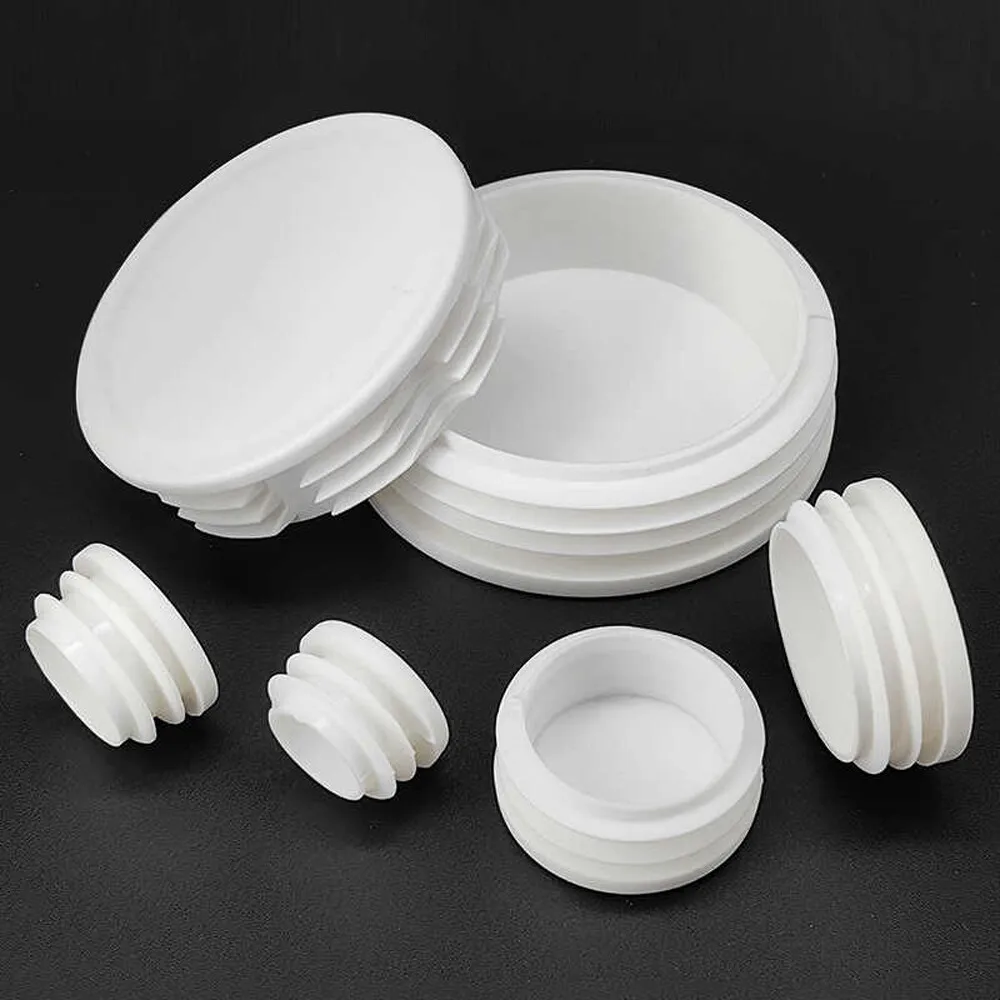 White Round Plastic End Cap Diameter 13/16/19/20/22/25/28/30/32/38/40/42/45/48/50~114mmBlanking Plug Tube Pipe Inserts Plug Bung image 3