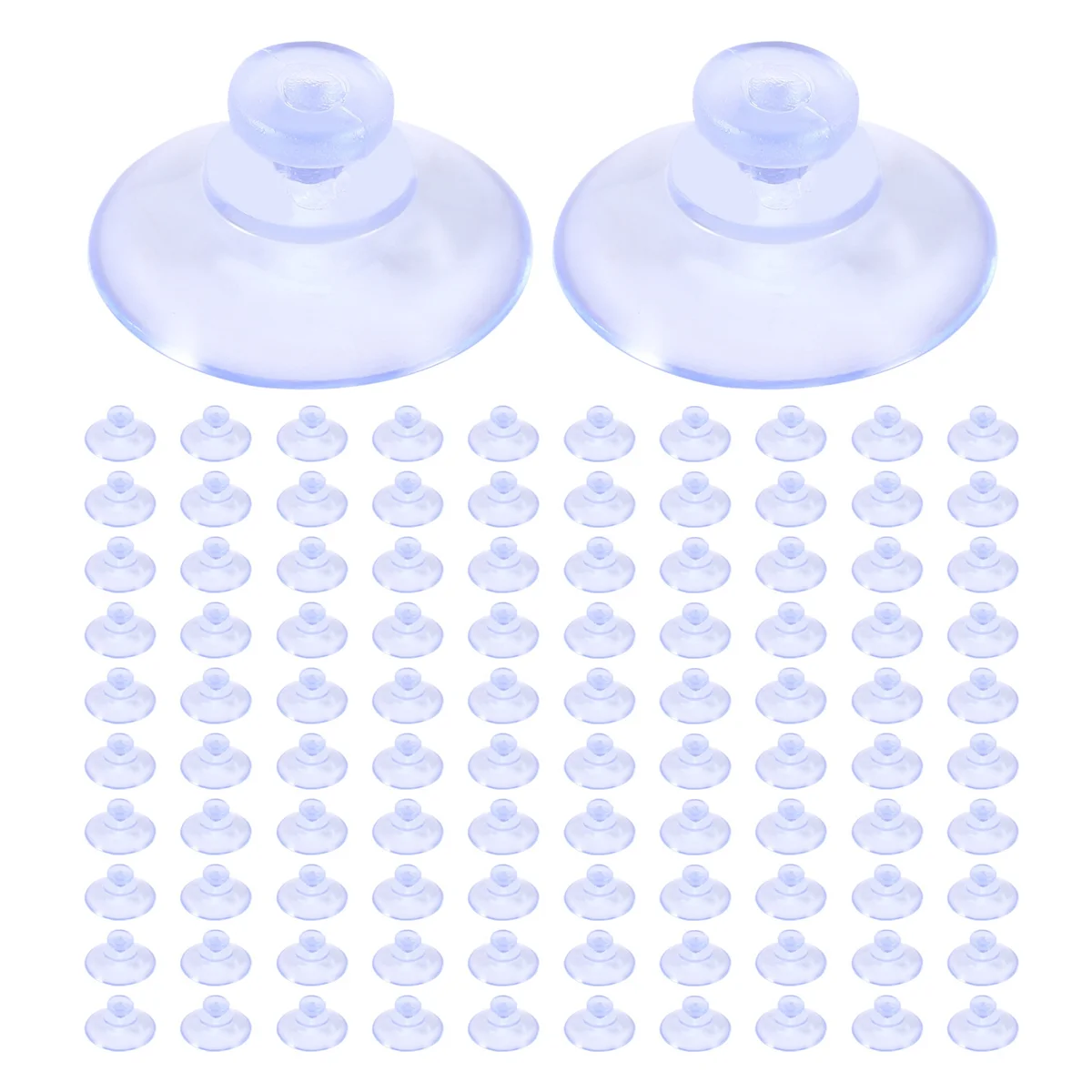 100Pcs Transparent Suction Cups, Plastic Suction Cups, Pads Without Hooks for Outdoor, Kitchen,Bathroom,Window