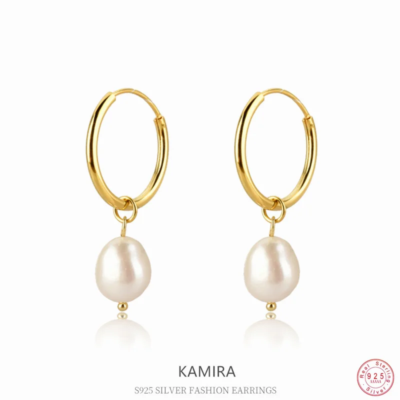 

KAMIRA стерлингового серебра 925 пробы, нежный жемчуг, кулон, серьги-кольца для пирсинга для женщин, свадебная вечеринка, банкет, элегантные очаровательные ювелирные изделия, хит продаж