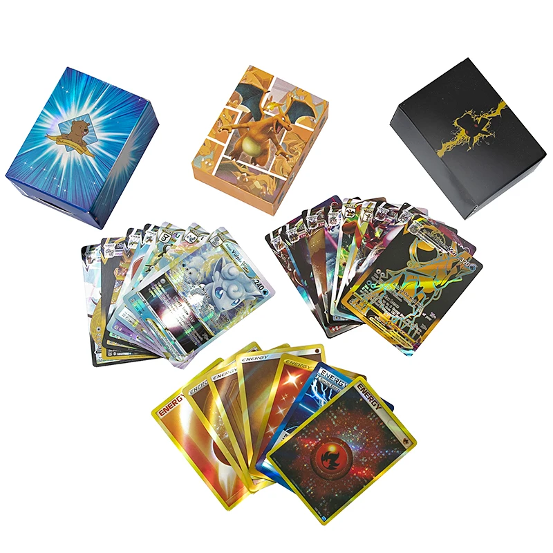 

60 PCS Pokemon English Card Energy Shining Classic Pokemon Game Card Collection Transaction Card Kids Toys Gift