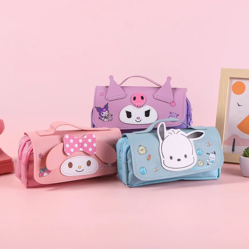 

Sanrio Kuromi Large Capacity Pencil Case My Melody Pochacco Student Pen Bag Stationery Storage School Supplies Kids Gift