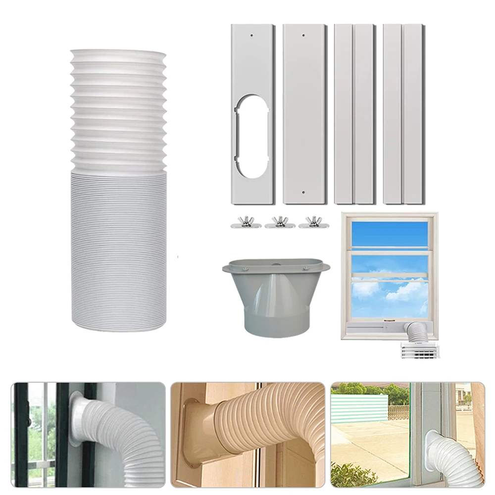 Air Conditioner Window Vent Exhaust Hose Lightweight Duct Extension Pipe Slide Plate Tube Connector Air Conditioning Wind Shield