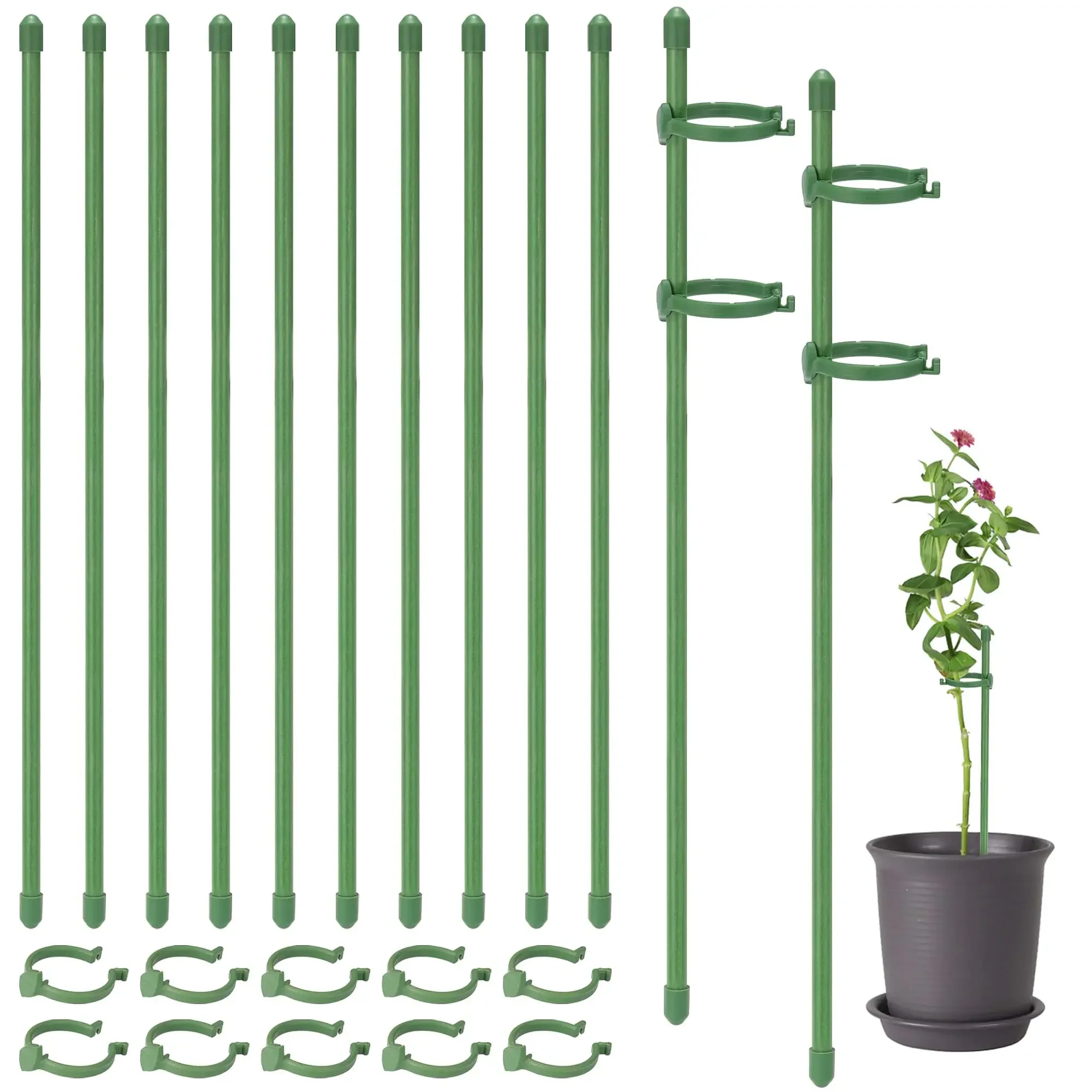 

10/15PCS Plant Support Stakes Adjustable Garden Flower Support Stake Plant Cage Support Rings for Flower Tomatoes Vegetable