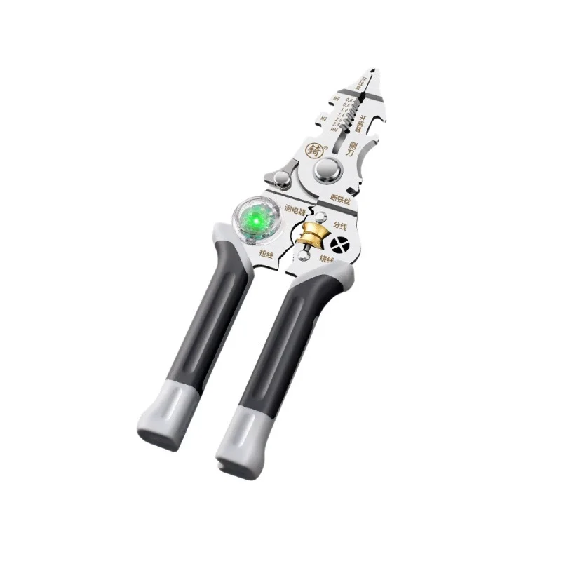 

Multifunctional wire stripping electrician broken wire. Stripping and pressing wire. Wire stripping electrician hardware tools