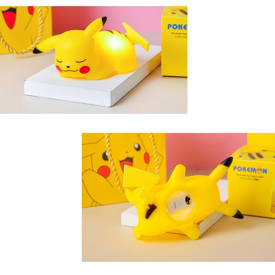 Pokemon Pikachu luce notturna incandescente giocattolo per bambini Pokemon Pikachu carino lampada da comodino compleanno per bambini regalo di natale