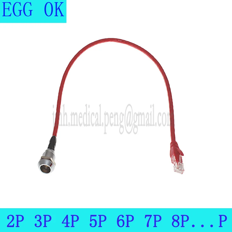 EGG 0K 2 3 4 5 6 7 9 Pin Water Proof Socket Assemble RJ45 Crystal Head  Connecting Line For Audio And Video Signal Transmission